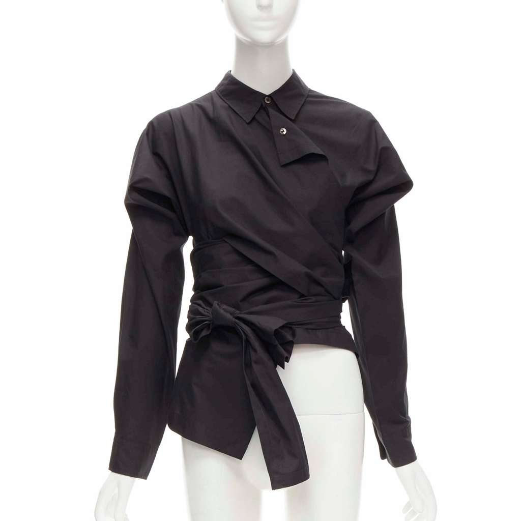 Comme Des Garcons Wrap Cutout Shirt Black Cotton Never worn - Inside View