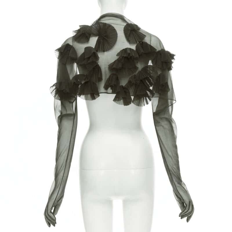 Comme Des Garcons Pleated Shrug Gloves Grey Polyester Never worn - Front View