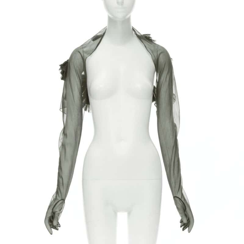 Comme Des Garcons Pleated Shrug Gloves Grey Polyester Never worn - Back View