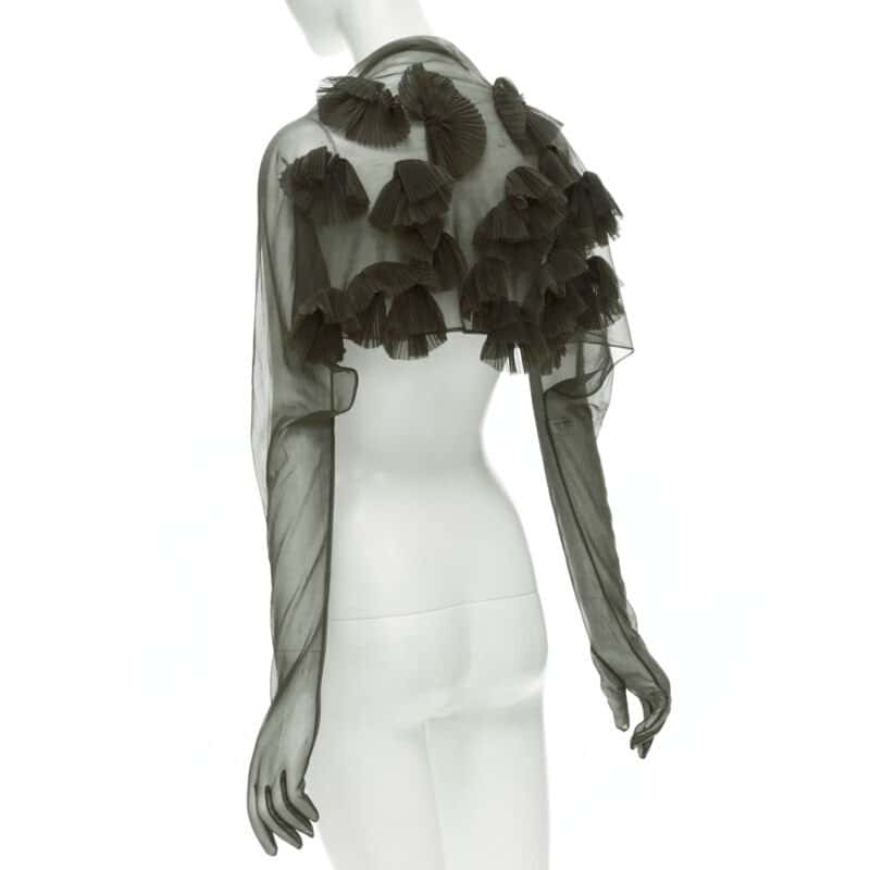 Comme Des Garcons Pleated Shrug Gloves Grey Polyester Never worn - Box View