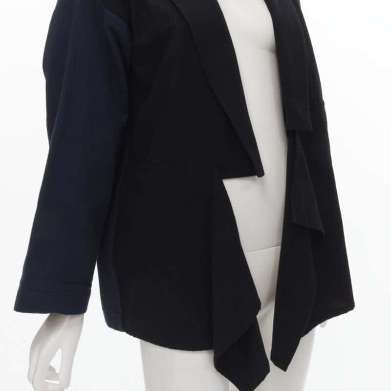 Comme Des Garcons Drape Front Blazer Blue Cotton Never worn - Back View