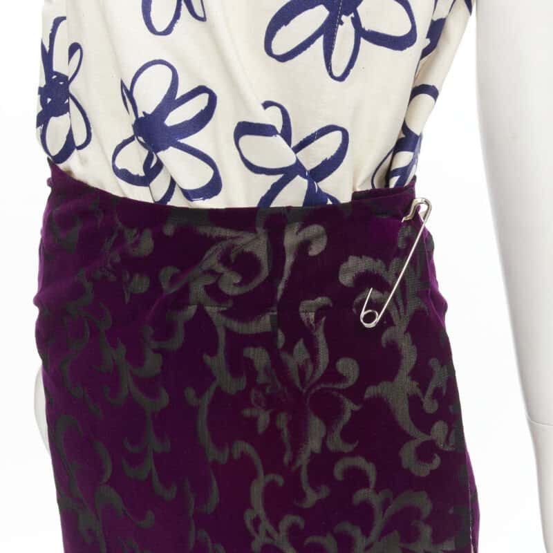 Comme Des Garcons Velvet Wrap Dress Blue Cotton Very good - Back View