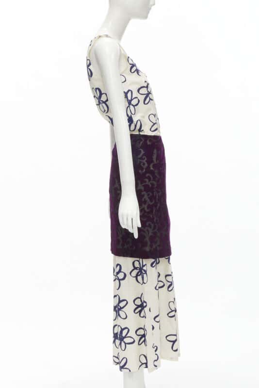 Comme Des Garcons Velvet Wrap Dress Blue Cotton Very good - Model View