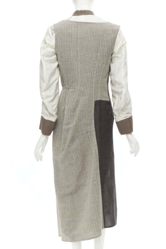 Comme Des Garcons Patchwork Bias Wool Coat Beige Wool Very good - Box View
