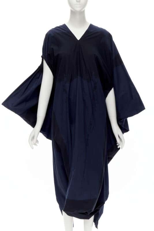 Comme Des Garcons Brushstroke Trapeze Dress Navy Cotton Very good - Front View