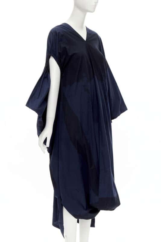 Comme Des Garcons Brushstroke Trapeze Dress Navy Cotton Very good - Inside View