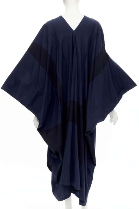 Comme Des Garcons Brushstroke Trapeze Dress Navy Cotton Very good - Box View