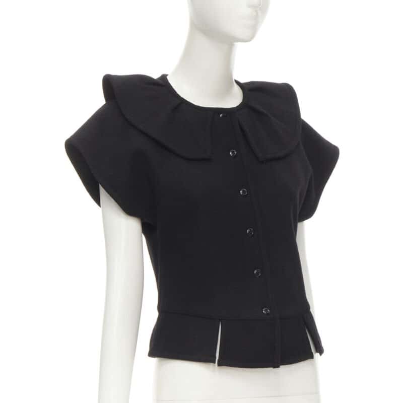 Comme Des Garcons Felt Peplum Top Black Wool Never worn - Inside View