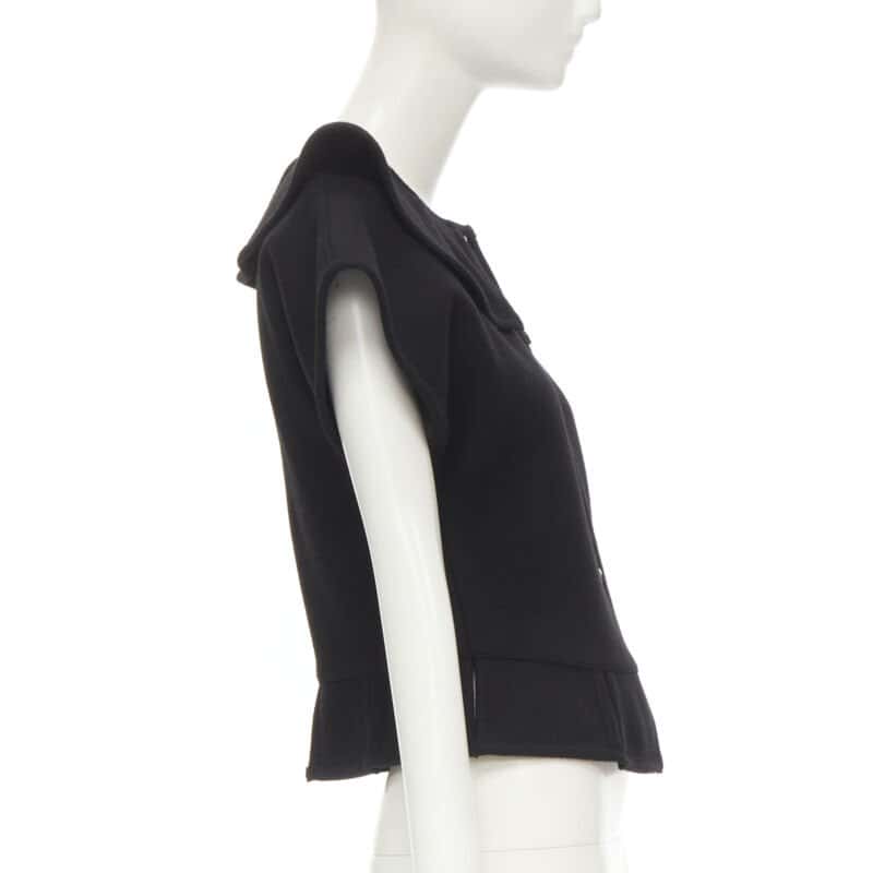 Comme Des Garcons Felt Peplum Top Black Wool Never worn - Model View