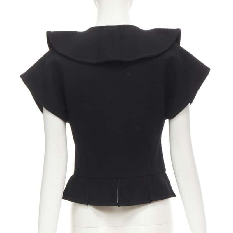 Comme Des Garcons Felt Peplum Top Black Wool Never worn - Box View