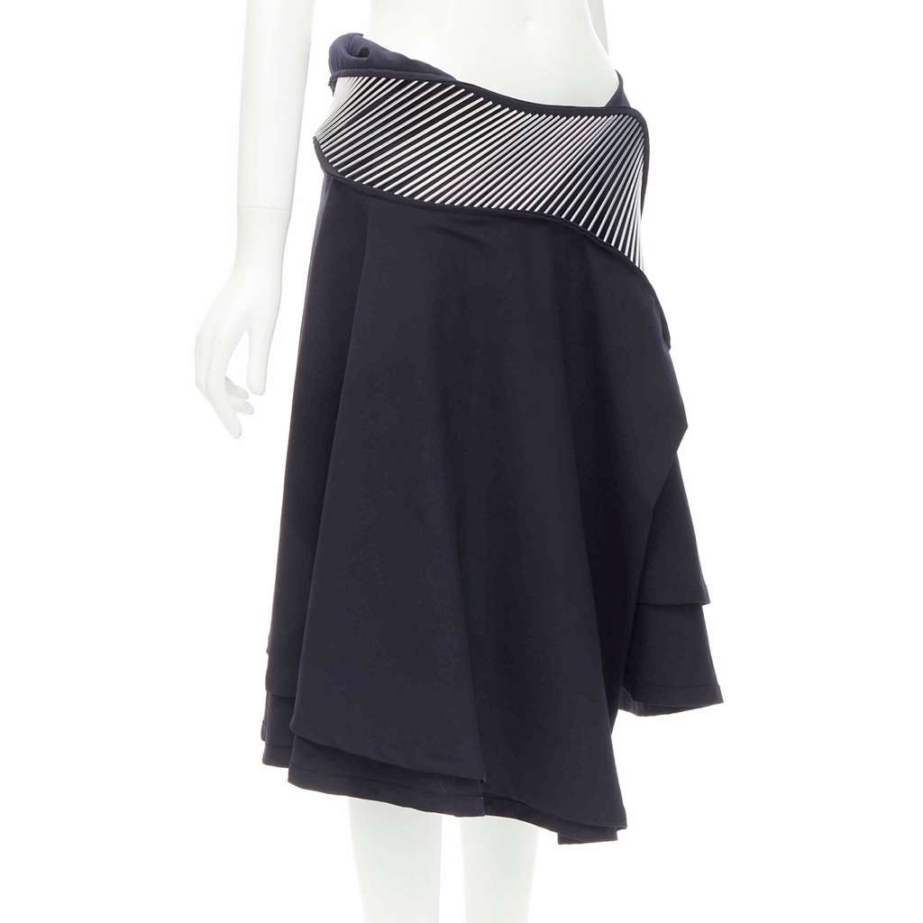 Junya Watanabe Metal Midi Skirt Black Wool Very good - Inside View