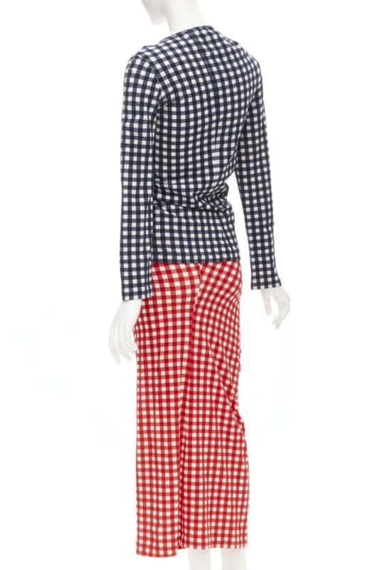 Comme Des Garcons Gingham Checked Set Red Viscose Never worn - Box View
