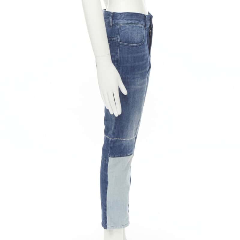 Maison Martin Margiela Deconstructed Patch Jeans Blue Cotton Never worn - Model View