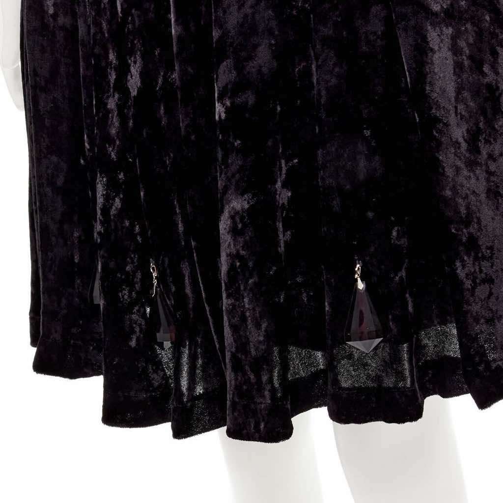 Comme Des Garcons Velvet Crystal Skirt Black Polyester Very good - Back View