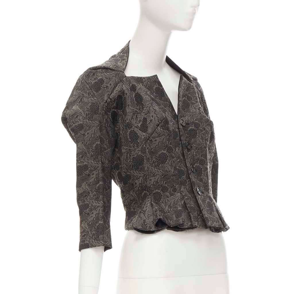 Junya Watanabe Lace Jacquard Jacket Grey Wool Never worn - Inside View