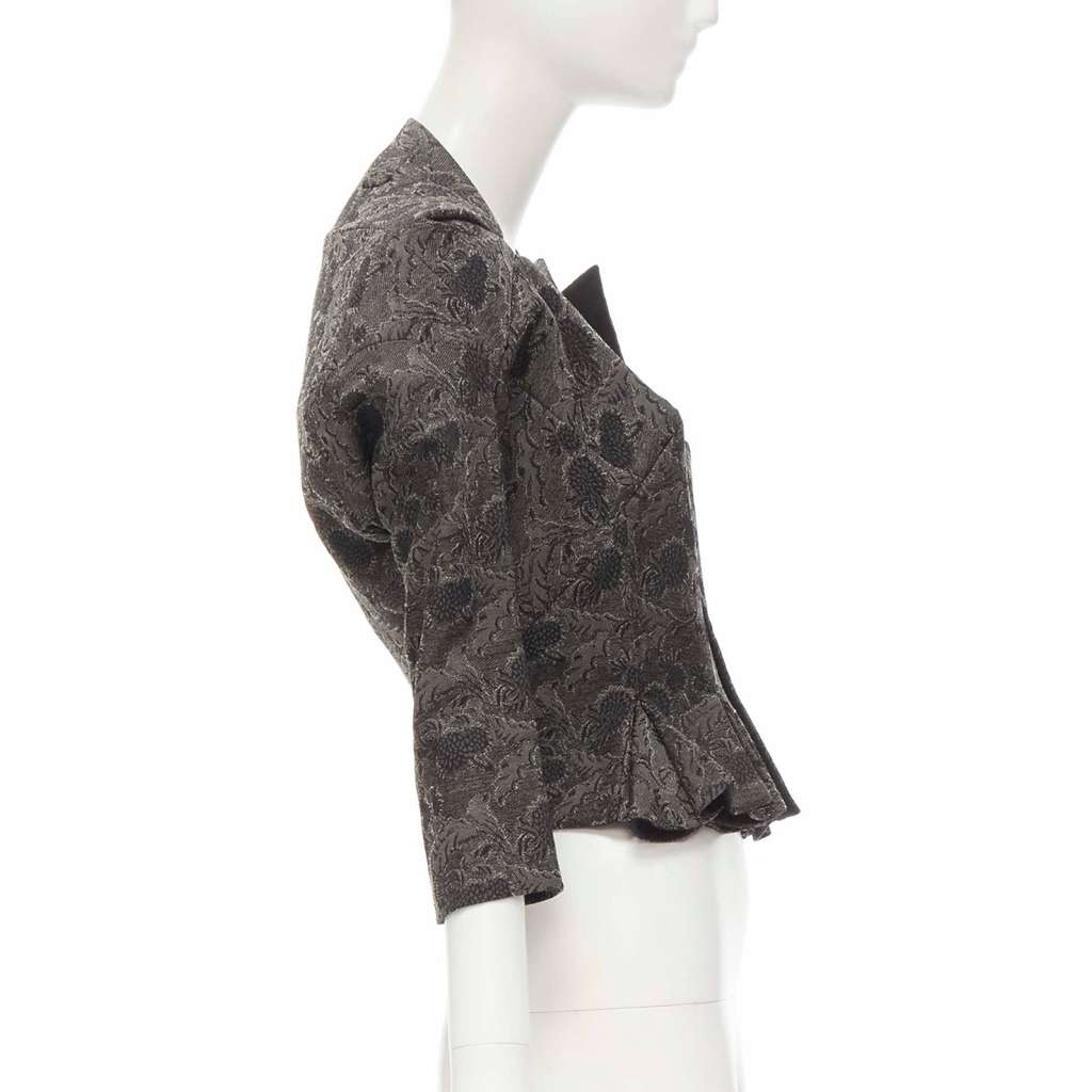 Junya Watanabe Lace Jacquard Jacket Grey Wool Never worn - Model View