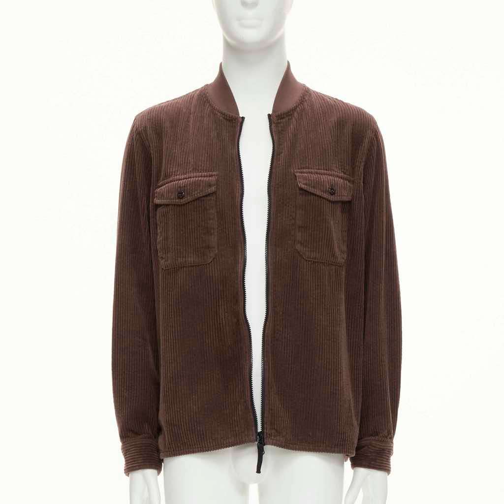 Stone Island Brown Corduroy Bomber Jacket Brown Never worn, with tag - Front View