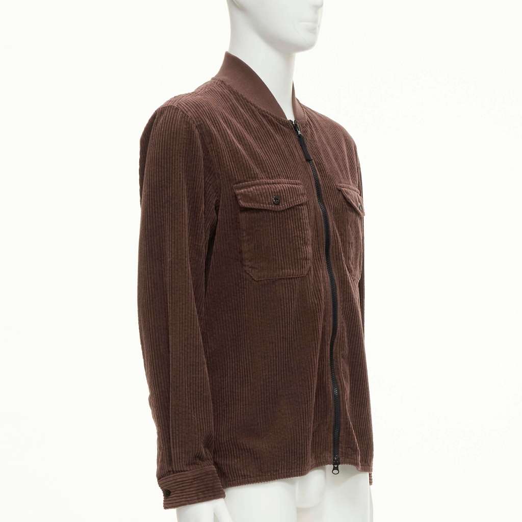 Stone Island Brown Corduroy Bomber Jacket Brown Never worn, with tag - Model View