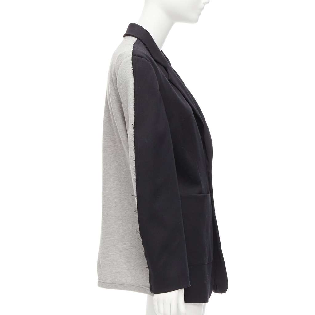 MM6 Fray Edge Blazer Black Polyester Good - Front View
