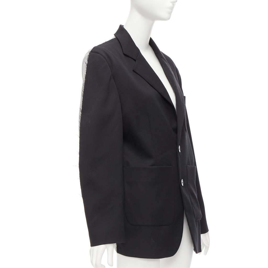 MM6 Fray Edge Blazer Black Polyester Good - Box View