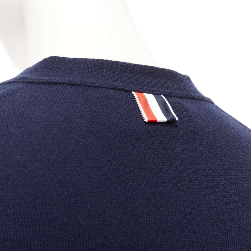 Thom Browne Button Side Cardigan Navy Cashmere Very good condition - Back View