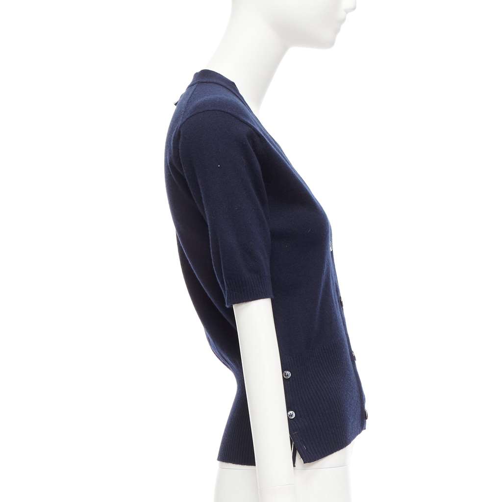 Thom Browne Button Side Cardigan Navy Cashmere Very good condition - Box View