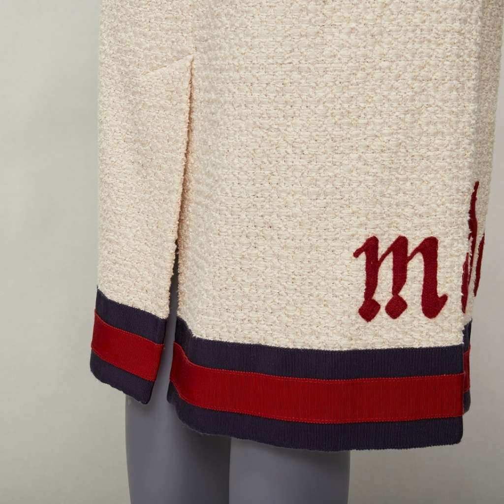 Gucci Boucle Trim Skirt Beige Cotton Never worn - Back View