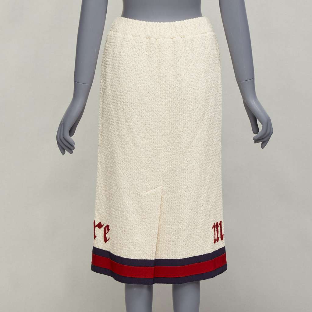 Gucci Boucle Trim Skirt Beige Cotton Never worn - Box View