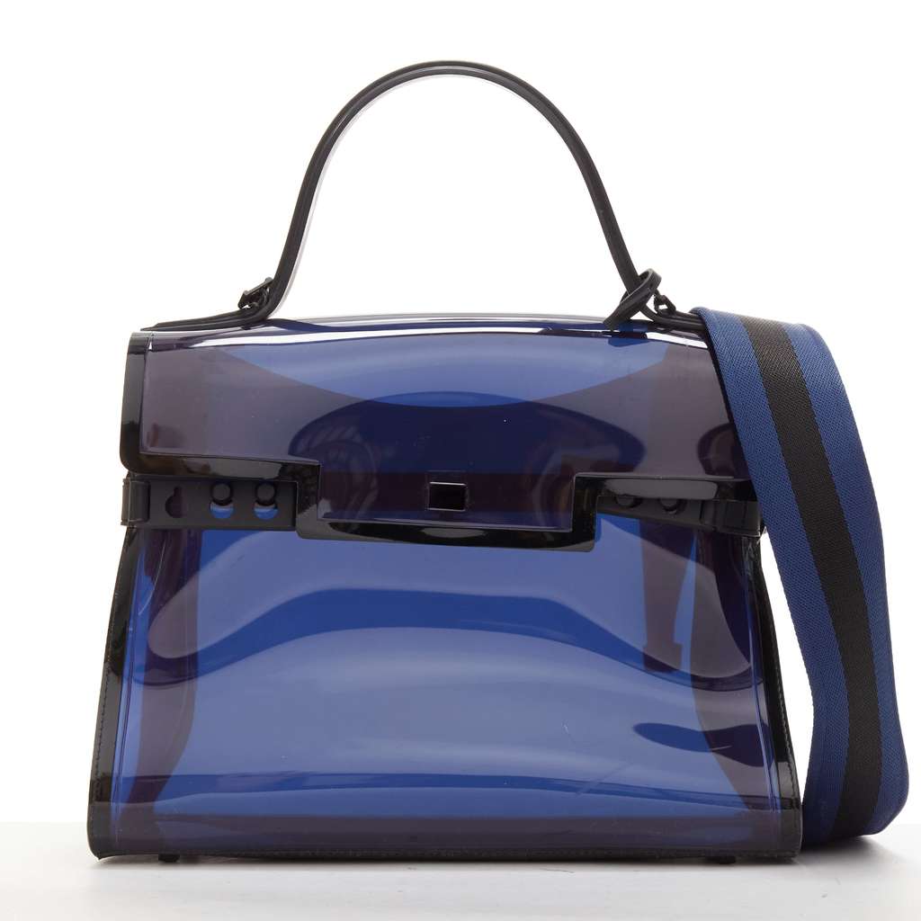 Delvaux Tempete PVC Navy Plastic Fair condition - Front View