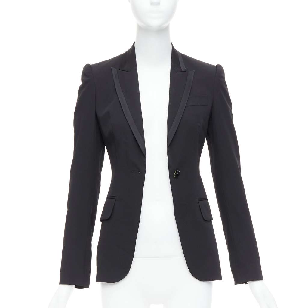 Stella McCartney Peak Collar Blazer Black Wool Never worn - Inside View