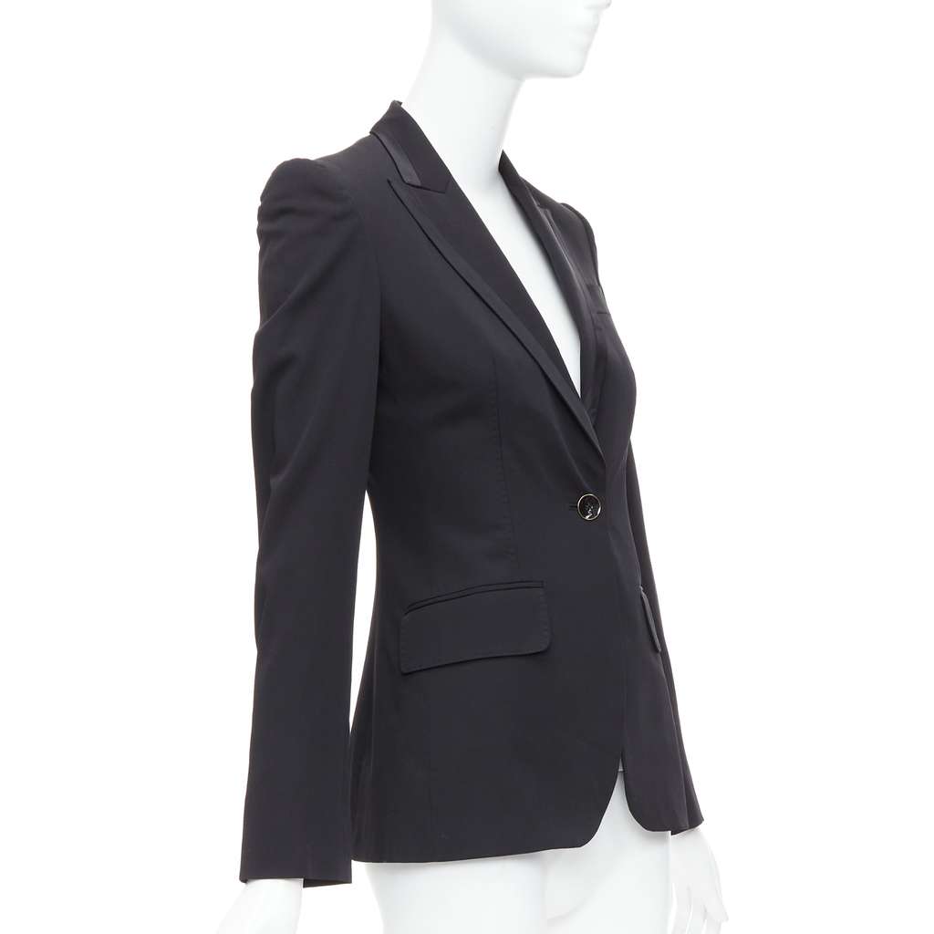 Stella McCartney Peak Collar Blazer Black Wool Never worn - Model View