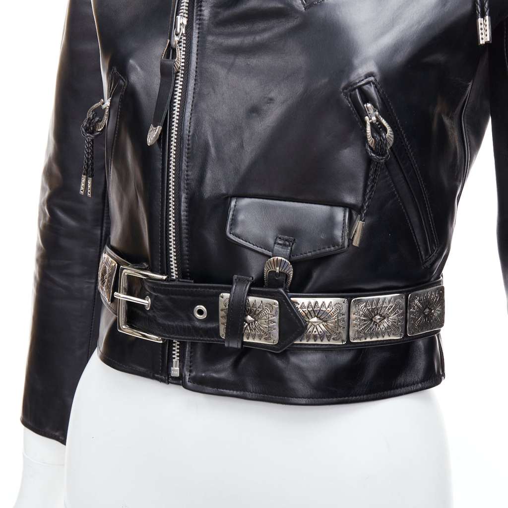 Toga Archives Charm Zip Biker Black Leather Good - Back View