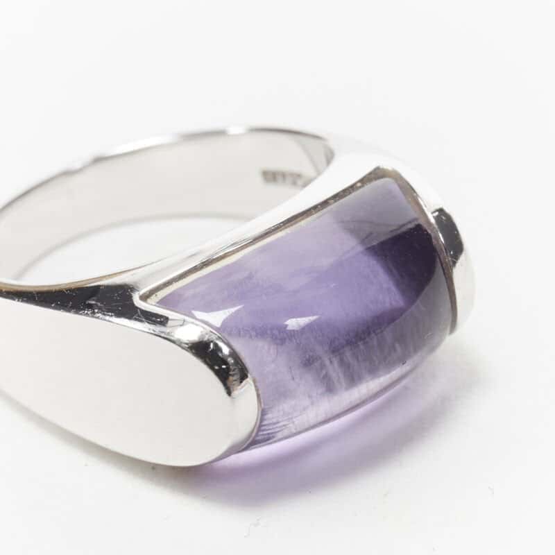 Bvlgari Amethyst Stone Ring Silver Silver Good - Back View
