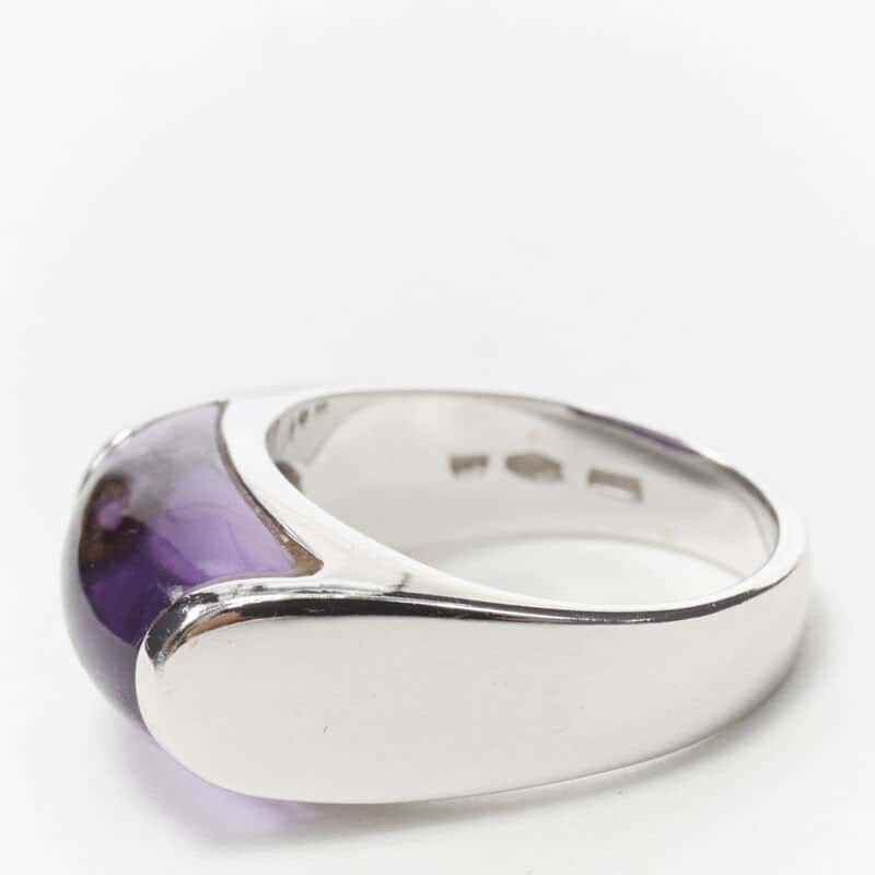 Bvlgari Amethyst Stone Ring Silver Silver Good - Box View