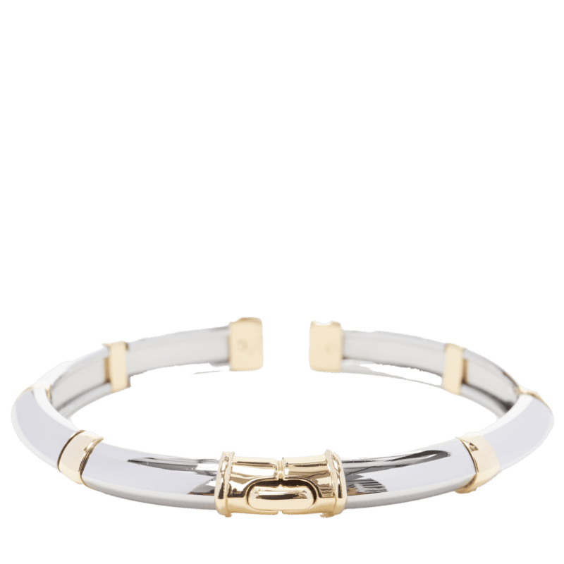 Bvlgari White Yellow Gold Bangle Gold Good - Front View
