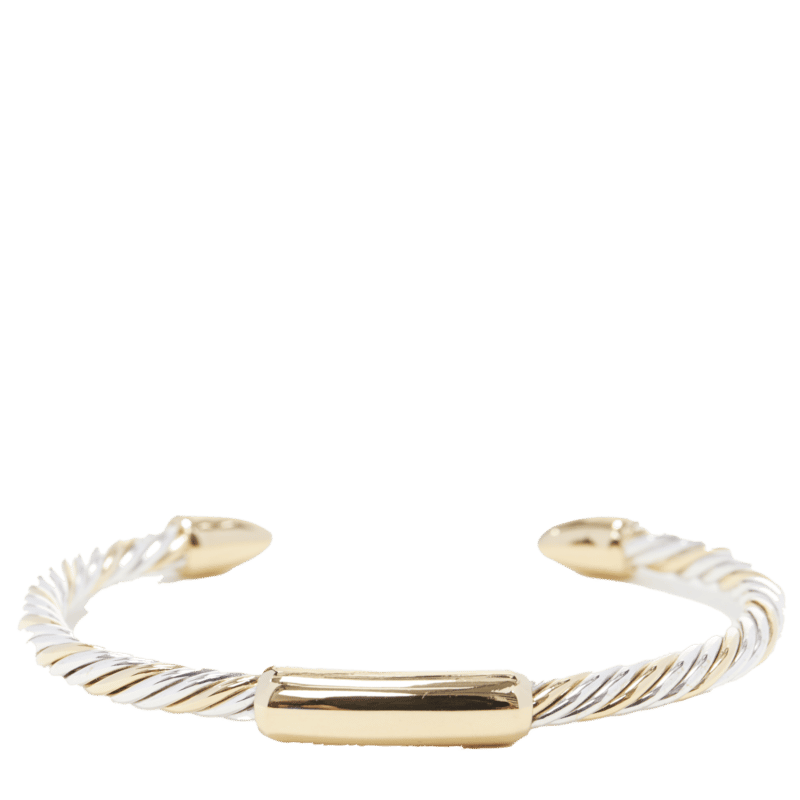 Bvlgari White Yellow Twist Bracelet Gold Good - Front View