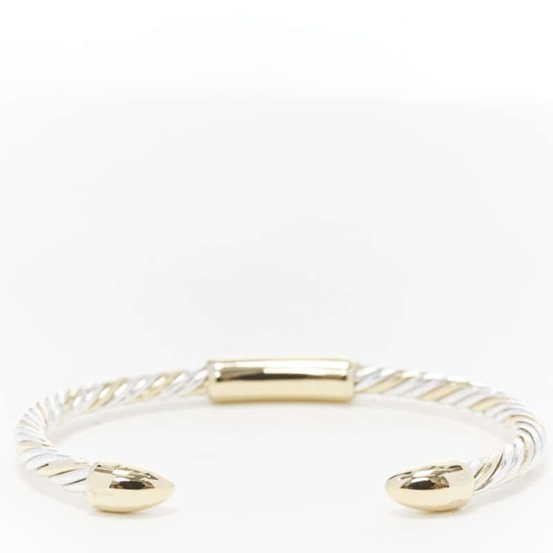 Bvlgari White Yellow Twist Bracelet Gold Good - Model View