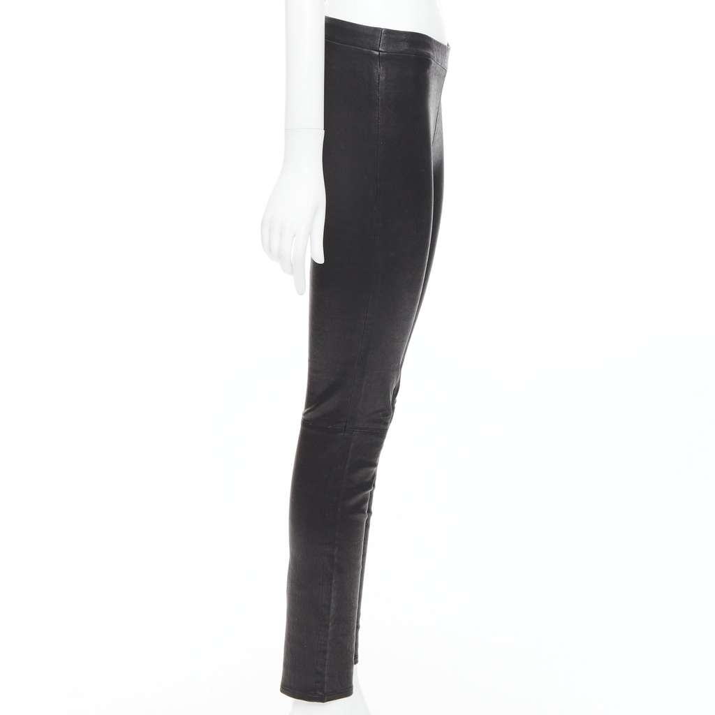 J Brand Pinstripe Crop Pants Black Leather Good - Model View