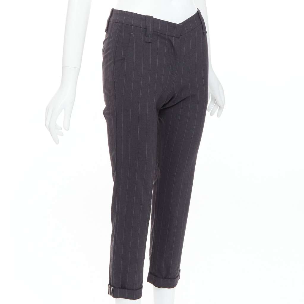 Brunello Cucinelli Twill Tapered Pants Grey Wool Very good - Inside View
