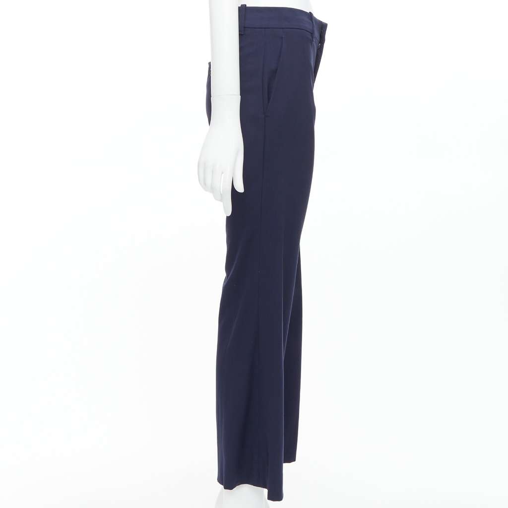 Gucci Bee Flared Pants Navy Wool Very good condition - Model View