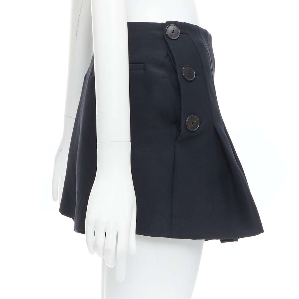 Dior Nautical Pleat Skirt Black Wool Very good - Inside View
