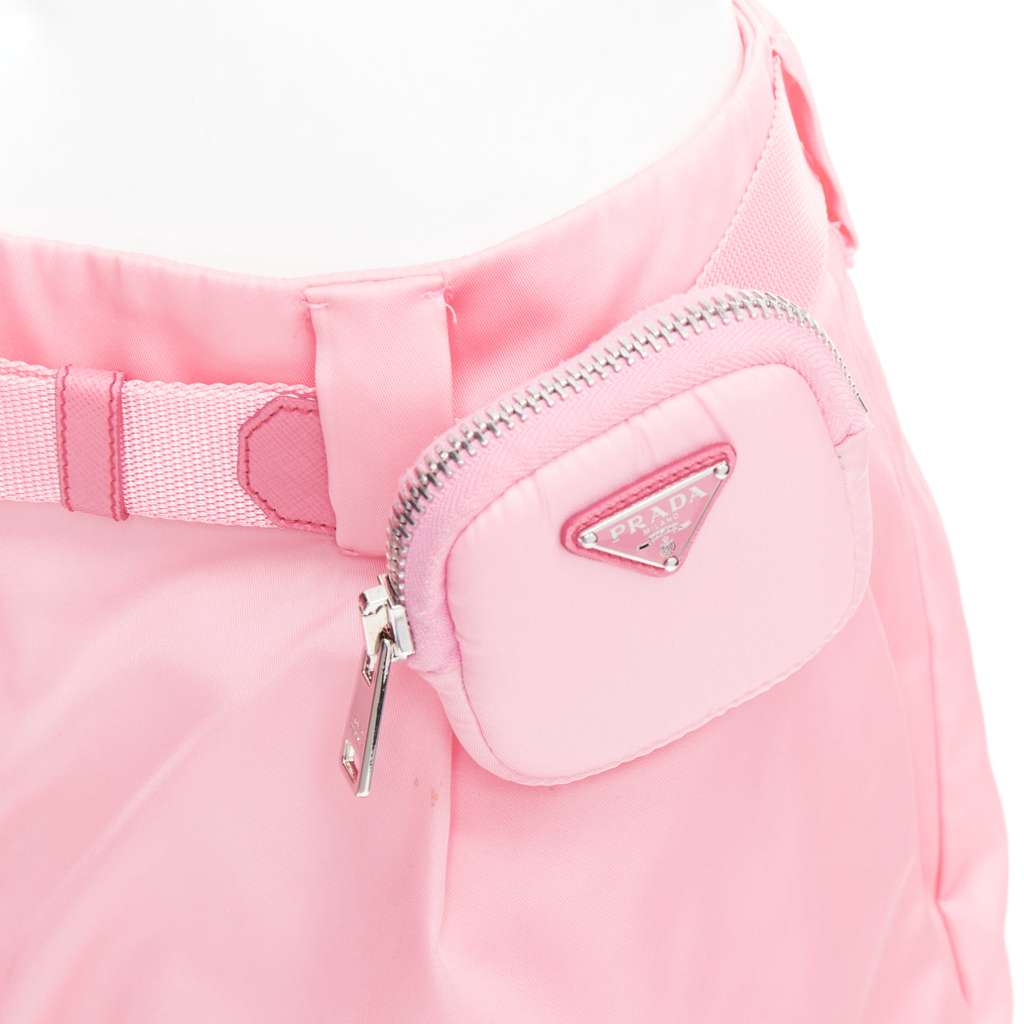Prada Logo Pouch Shorts Pink Very good - Back View