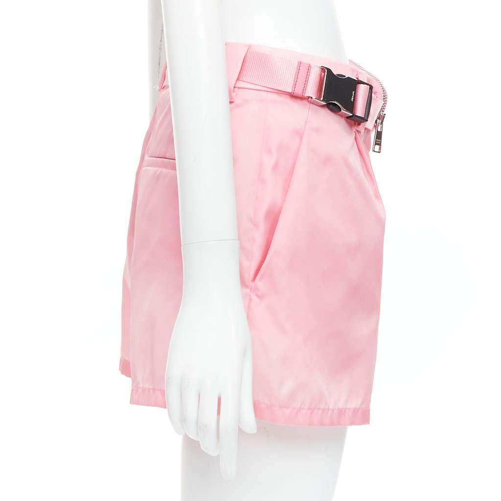 Prada Logo Pouch Shorts Pink Very good - Model View