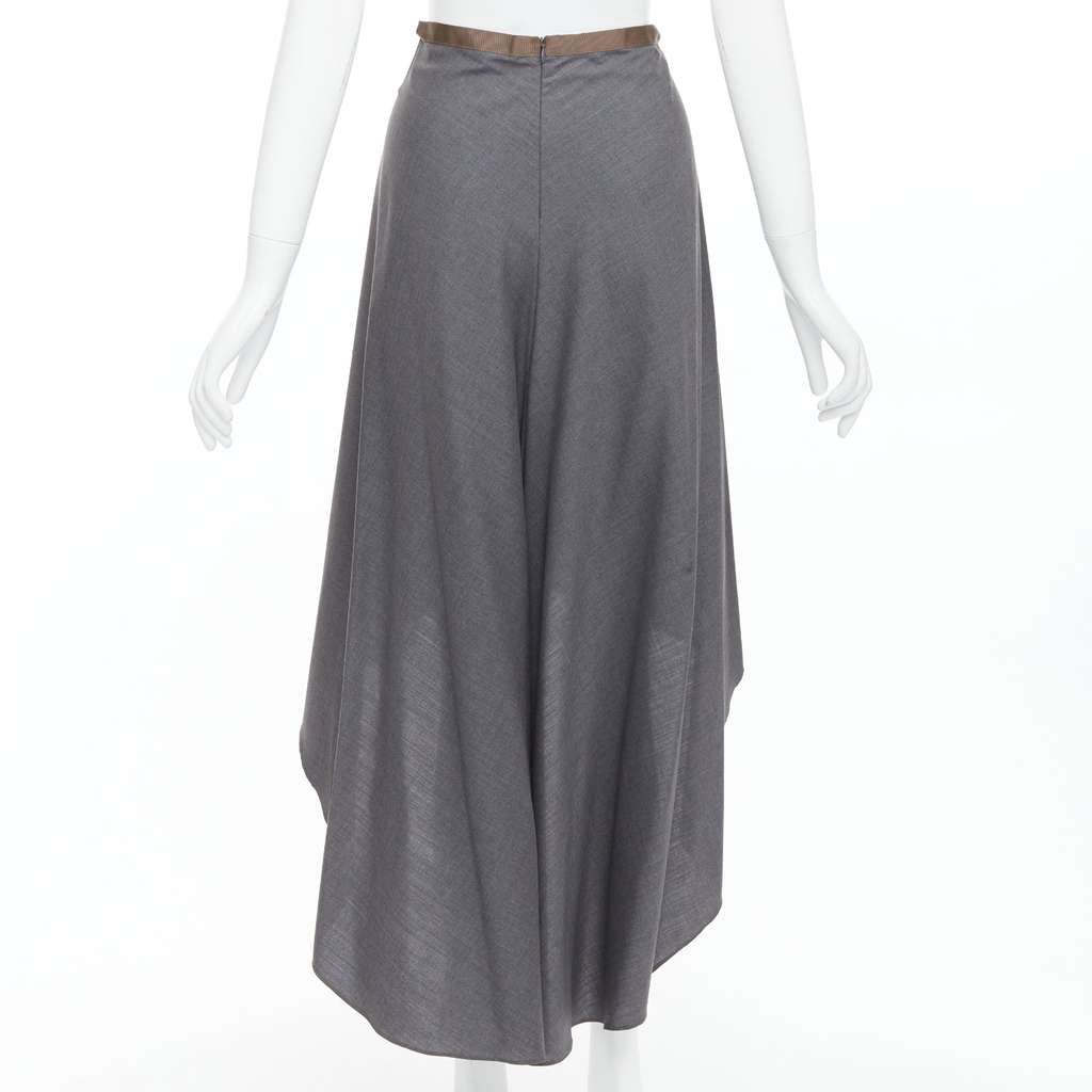 Brunello Cucinelli High Low Skirt Grey Wool Very good - Box View