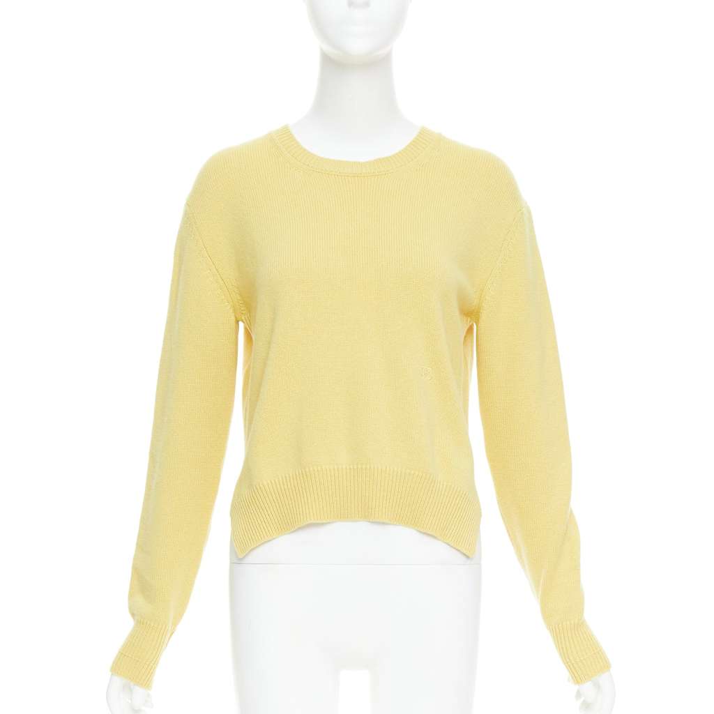 Celine Anagram Logo Sweater Yellow Cashmere Very good - Inside View