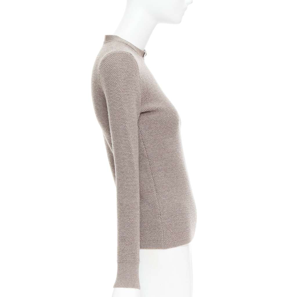 Tom Ford Leather Collar Sweater Khaki Wool Very good - Box View