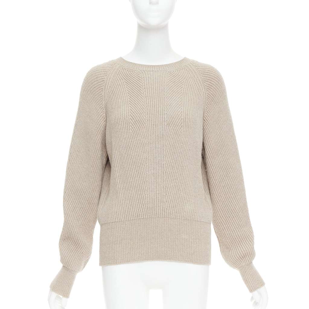 Stella McCartney Contour Ribbed Sweater Khaki Wool Very good - Front View