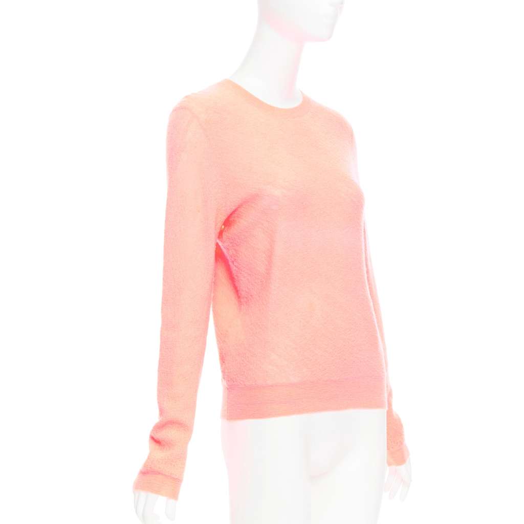 Celine Neon Coral Sweater Pink Wool Very good - Inside View