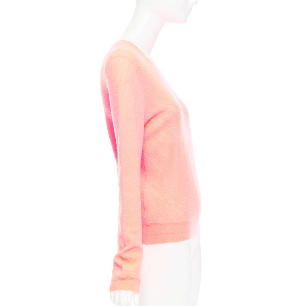 Celine Neon Coral Sweater Pink Wool Very good - Model View