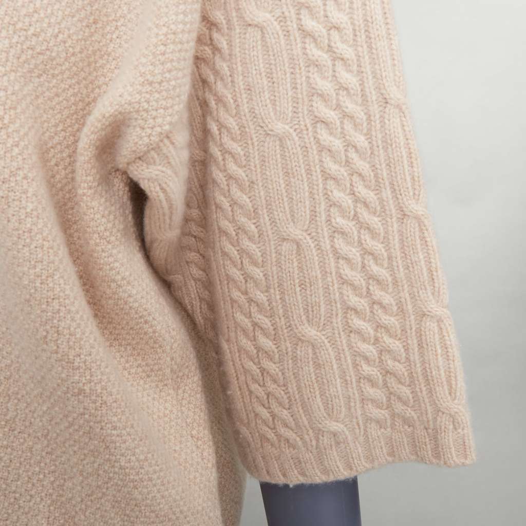 Max Mara Cable Knit Sleeve Sweater Beige Wool Very good condition - Back View